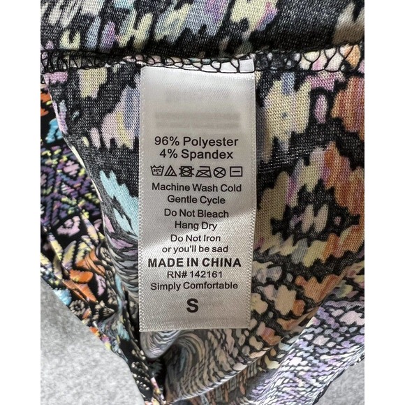 Lularoe Irma Short Sleeve Aztec Geometric Tunic Top Womens Small Stretch Hi Low - Picture 4 of 16